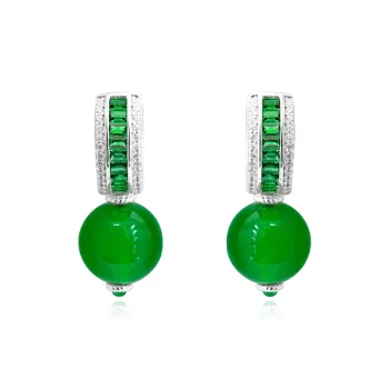 FUNNXI Natural Chalcedony Earrings Women's