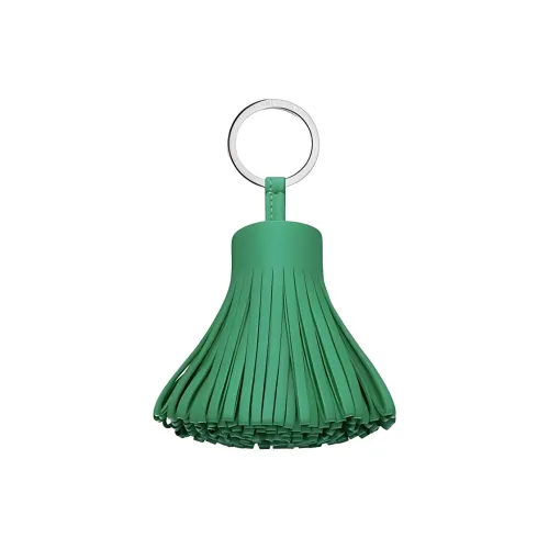 HERMES Stainless Steel, Milo Ram Leather Keychains Women's Green
