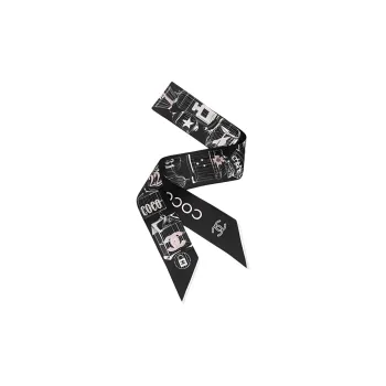 CHANEL Silk Hair Bands Women's Black