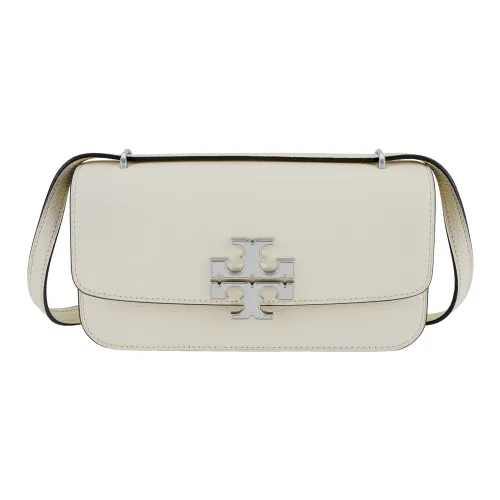 TORY BURCH Eleanor Litchi Grain Leather Shoulder Bag, Crossbody Bag Small Size Women's Oat