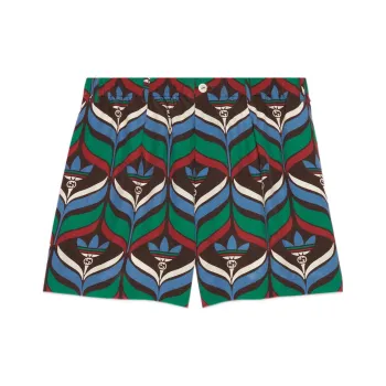 GUCCI X Adidas Trefoil Print Shorts