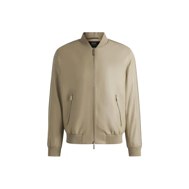 HUGO BOSS x Aston Martin Leather Jacket Men's Light Beige-0