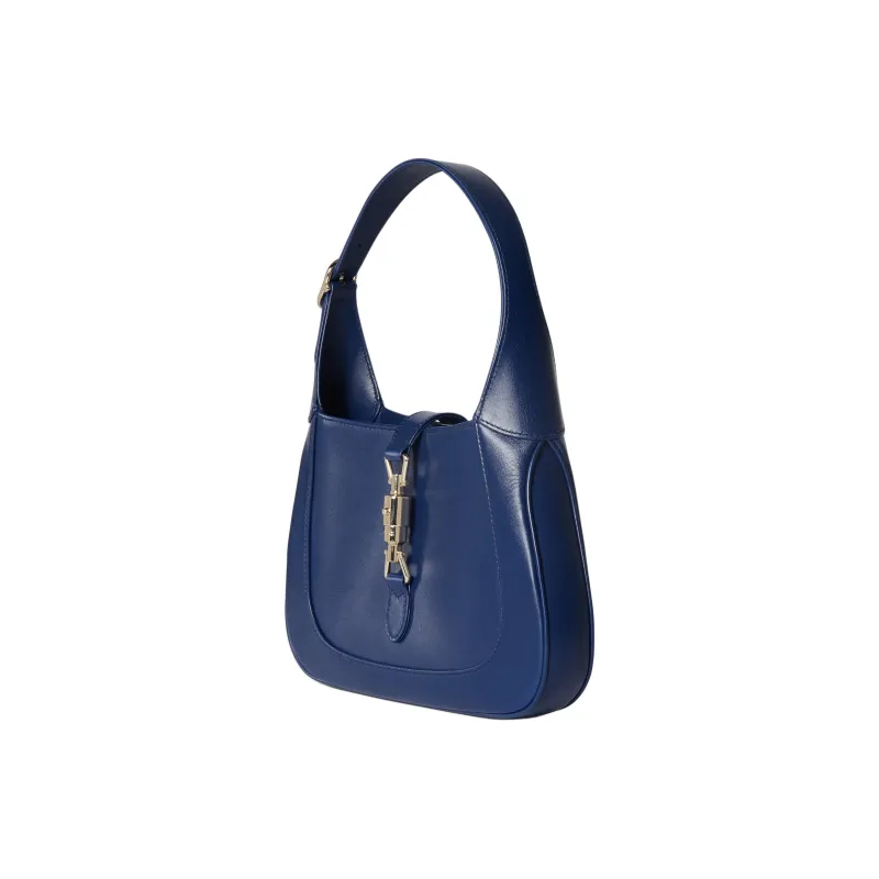 GUCCI Jackie 1961 Leather Portable Crossbody Bag, Shoulder Bag Medium Size Women's Blue-2