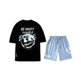 Black Blue Clothing Set (Black Top+Blue Pants)