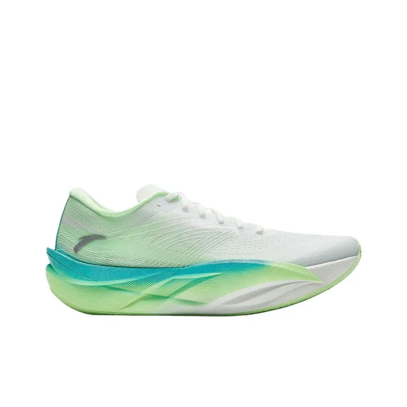 Anta C202 6.0 Cushioning, Slip Resistant, And Abrasion Resistant Low Top Carbon Plate Running Shoes Men's White Green-1