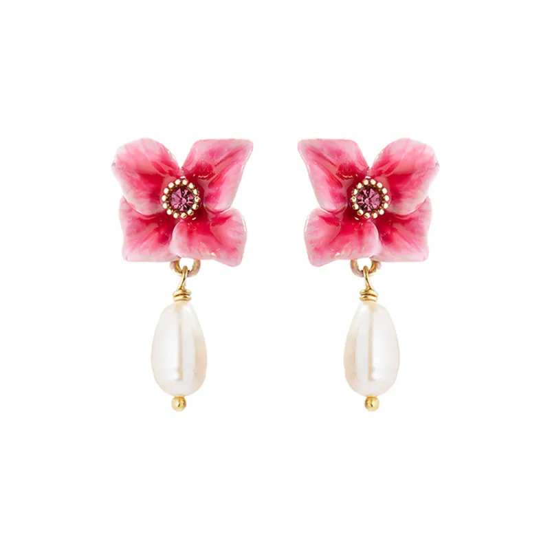 LES NEREIDES Gold Plated Earrings Women's Pink-1