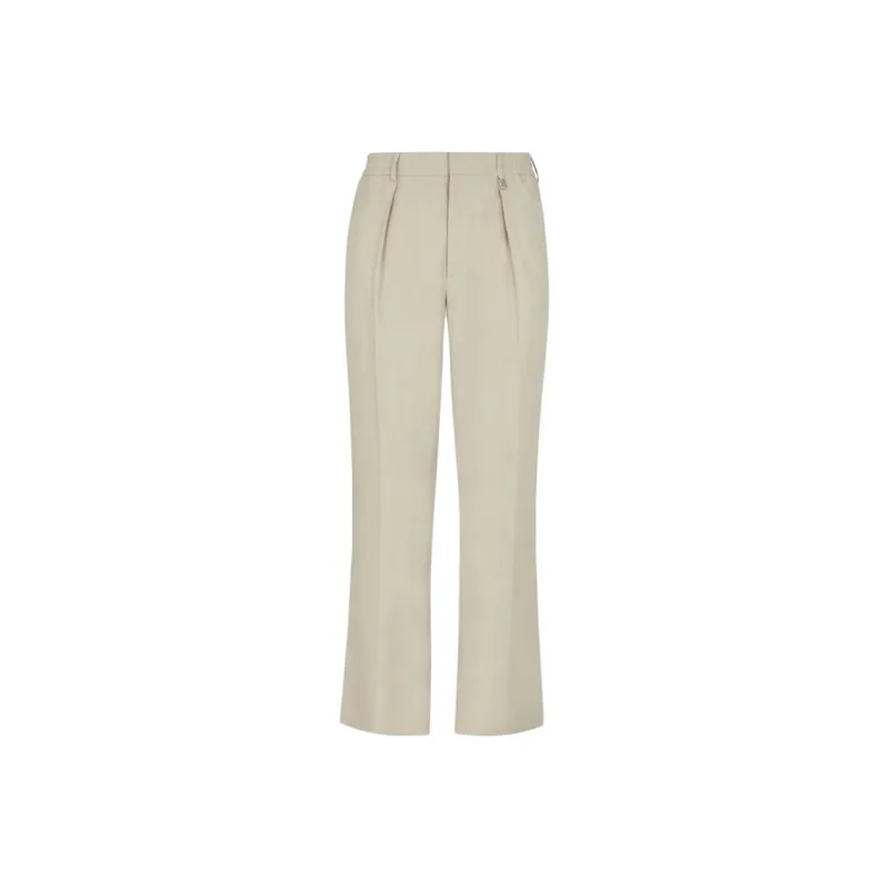 FENDI Elastic Waist Straight Leg Trousers-0