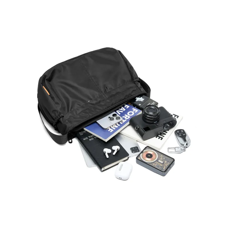 MOYYI Oxford Crossbody Bag Large Size Unisex Black-2