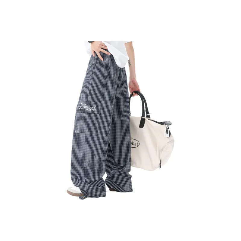 *EVAE+MOB Cargo Pants Unisex Black Plaid-8