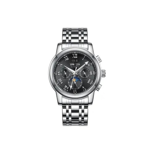 FAIRWHALE CK II Collaboration Automatic Mechanical Movement Metal Strap Watch Men's Watches Black Dial