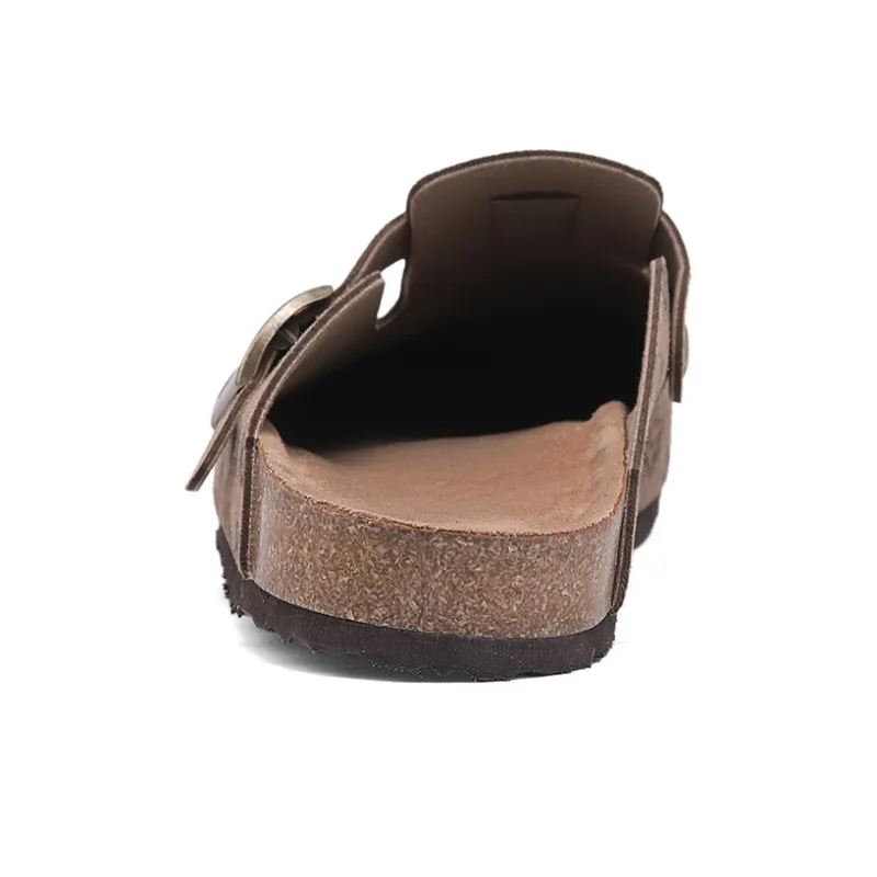 KYMOOU Rubber Sole Cork Sole Odor Resistant Slip Resistant Closed Toe Slippers Unisex-10