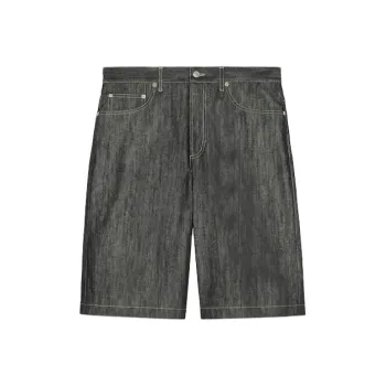 GUCCI Jacquard Detail Denim Shorts Denim Shorts Men's Dark Blue