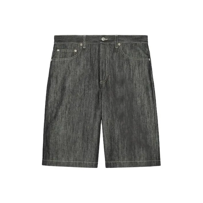 GUCCI Jacquard Detail Denim Shorts Denim Shorts Men's Dark Blue-0
