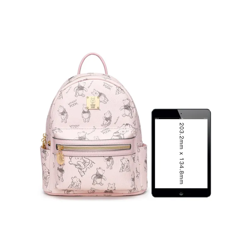Disney Winnie The Pooh Series PVC Backpack Regular Women's Apricot/Pink/Black-12