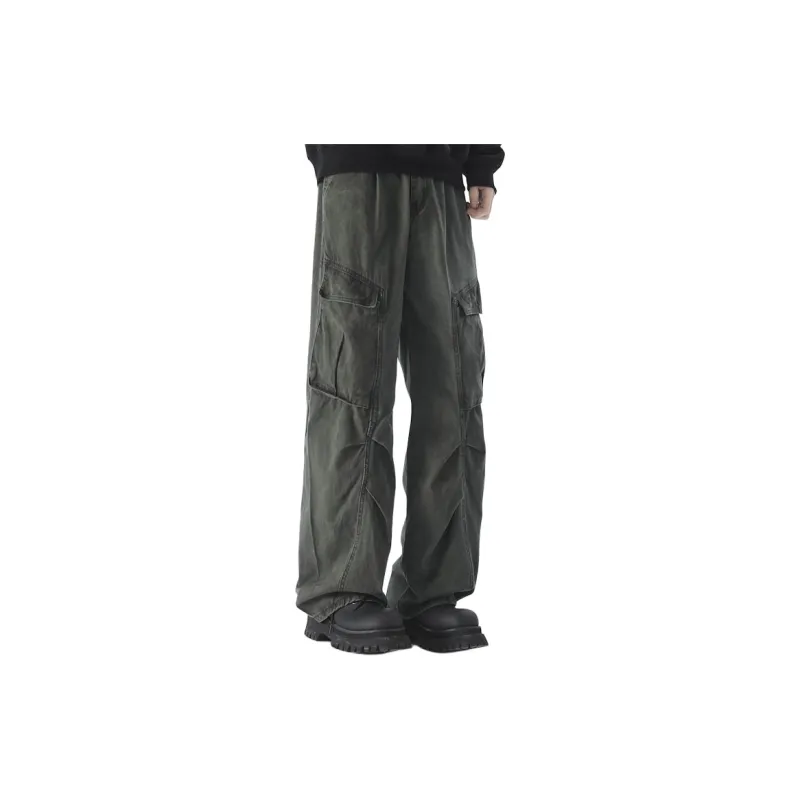 BEAR UNION Casual Pants Unisex Army Green-0