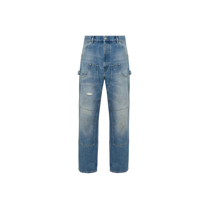 MOSCHINO Distressed Straight Leg Jeans-0