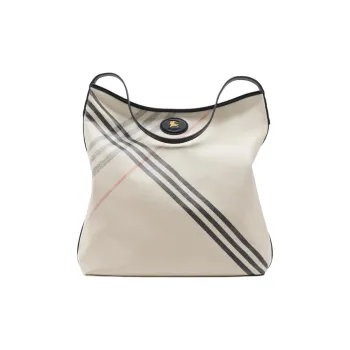 Burberry Cotton Handbag, Shoulder Bag Women's Soap White