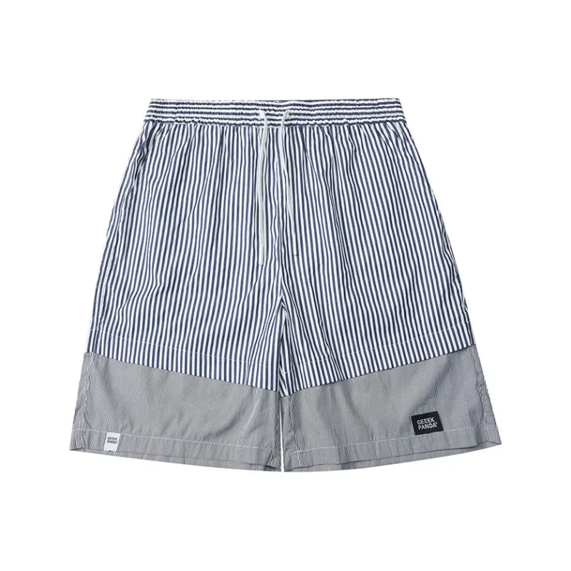 WAYNEXZAVIER Patchwork Stripes Shorts Men's-0