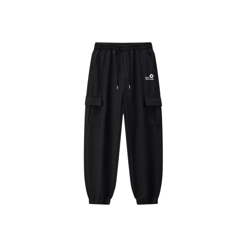 Small Columns Under The Sea Cargo Pants Unisex Black-0