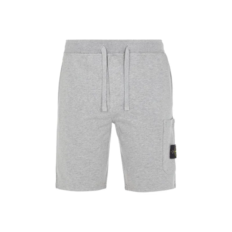 STONE ISLAND 64651 Cotton Fleece Garment Dyed Shorts-0