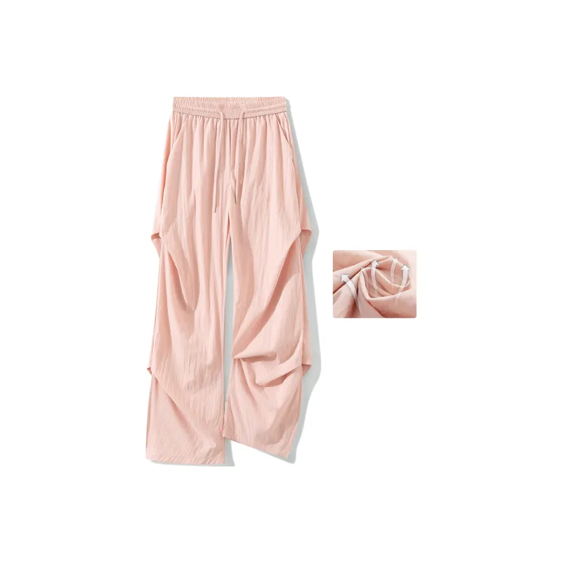 SOIE Cargo Pants Unisex Pink [Summer Cool Ice Silk Material]-2