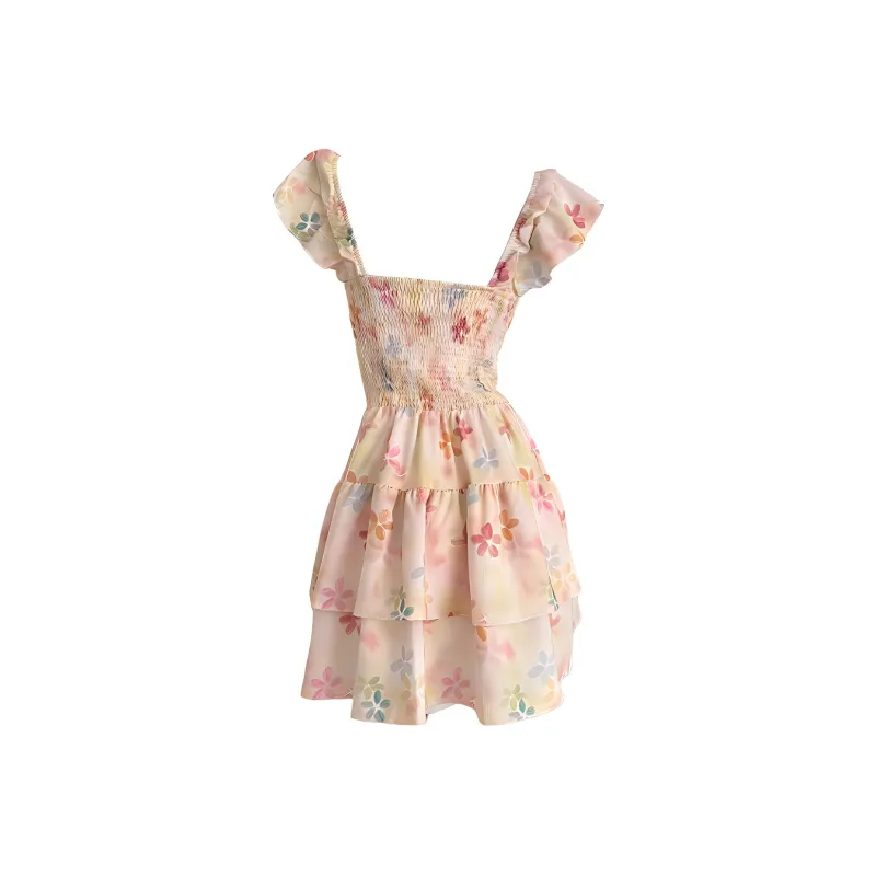 KKX Short Sleeved Dress Women's Pink-1