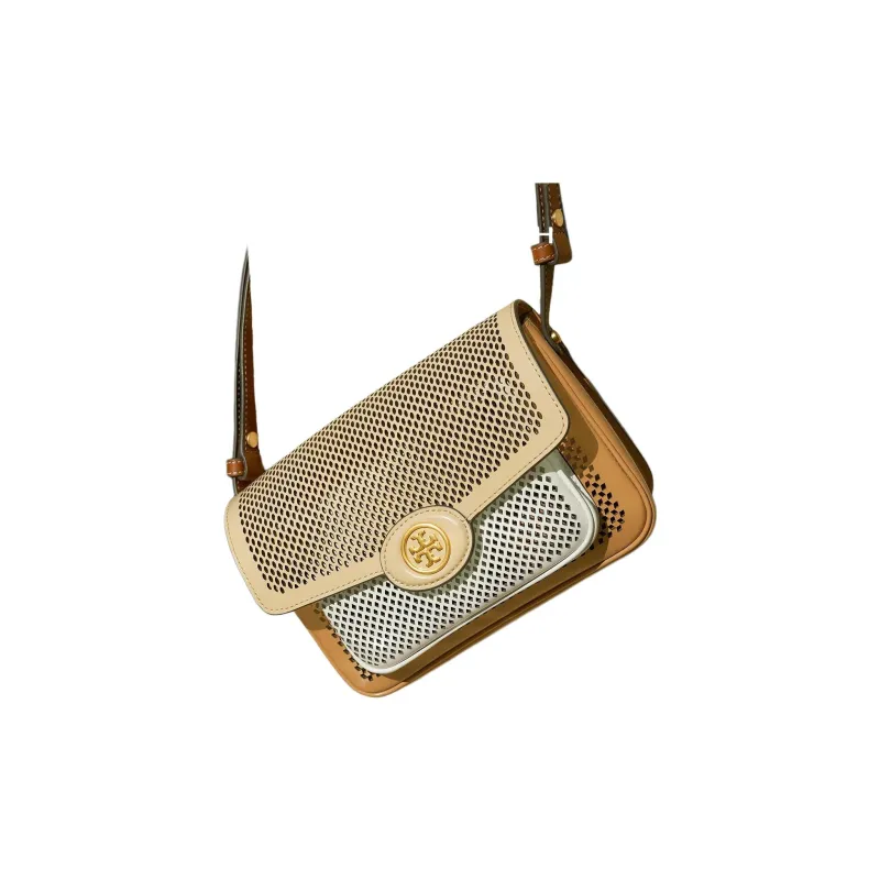 TORY BURCH Robinson Leather Small Square Bag, Crossbody Bag, Shoulder Bag Trumpets Women's Brown-2
