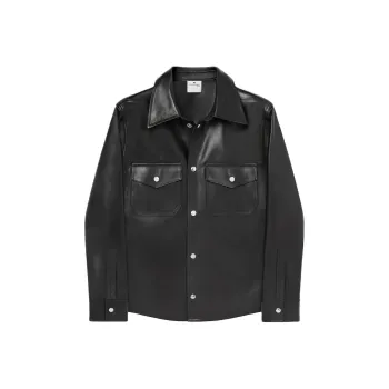 COURREGES Patch Pocket Leather Shirt