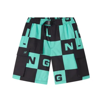 LNG X Demon Slayer Casual Shorts Unisex Bamboo Leaf Green