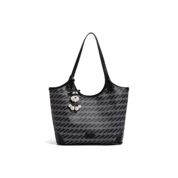 CLEVER& KETCH Microfiber Synthetic Leather Shoulder Bag Women's Black