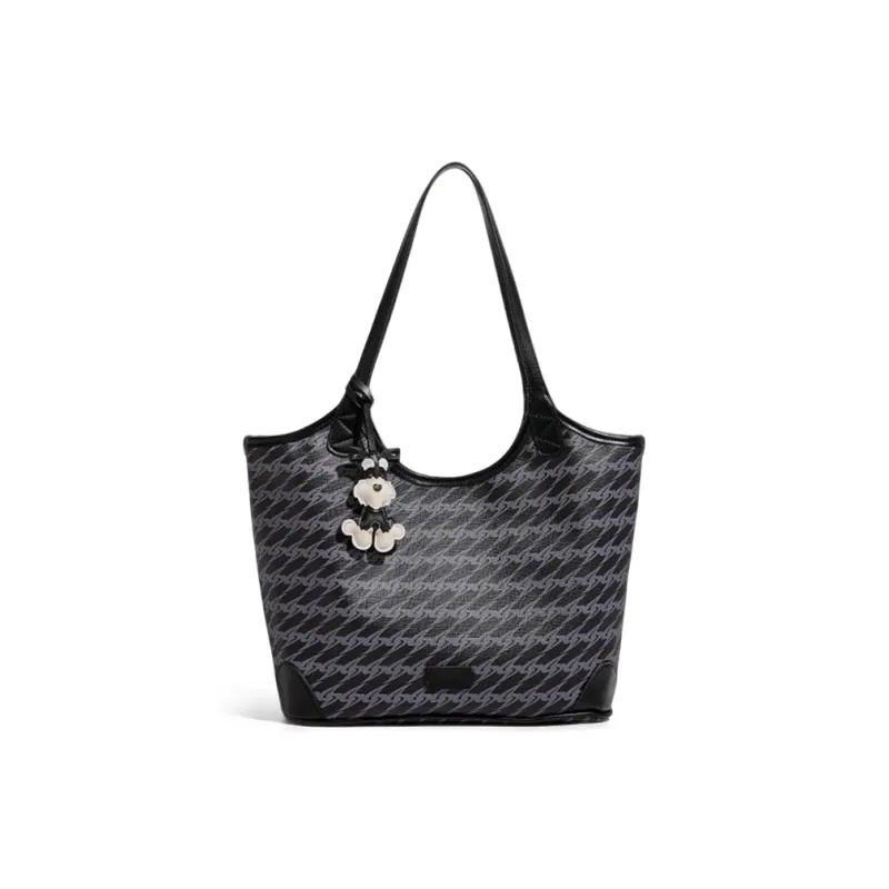 CLEVER& KETCH Microfiber Synthetic Leather Shoulder Bag Women's Black-0