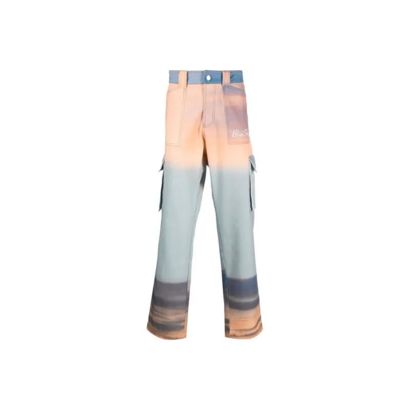 Blue Sky Inn Abstract print Cotton Trousers-0