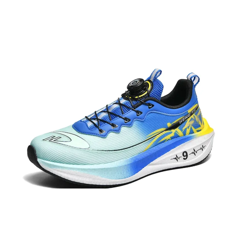 Kuding Running Shoes Men Low Top White Light Blue/White Light Moon/White Sapphire/White Yellow Black-7