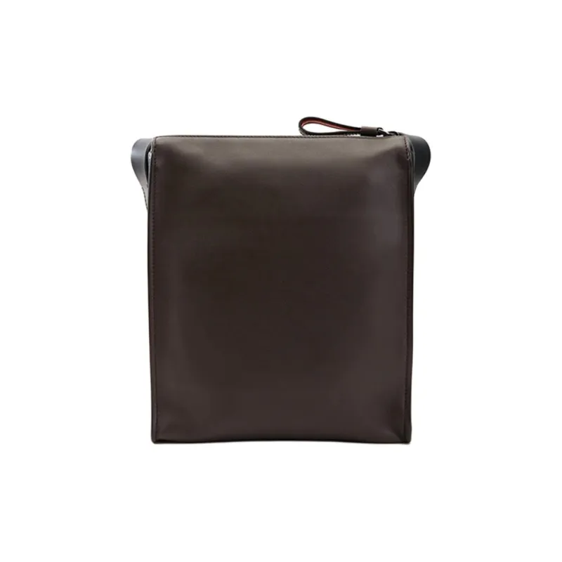 BALLY Leather One Shoulder Crossbody Messenger Bag Men's Coffee-2