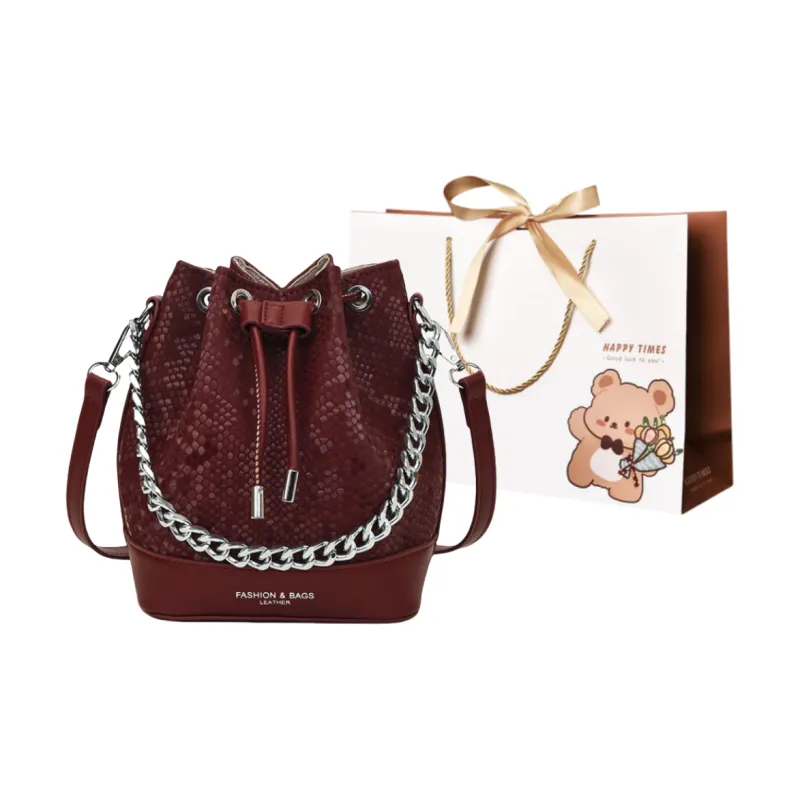 ERANGBEAR PU Bucket Bag, Crossbody Bag Women's Multicolor-2