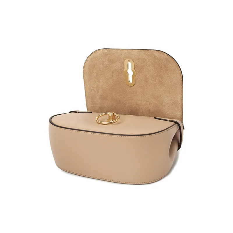 Mulberry Cow Leather Crossbody Bag, Shoulder Bag Women's Nude-4