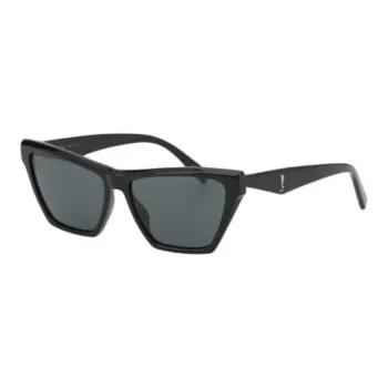 SAINT LAURENT Plastic Acetate Irregular Shape Sunglasses Women's Black