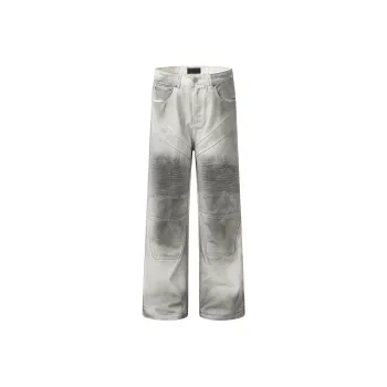 GBXM Jeans Unisex Dirty Dyed White