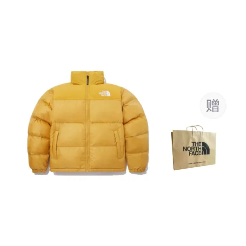 THE NORTH FACE Nuptse Puffer Jacket Unisex Gold Shopping Bag Included