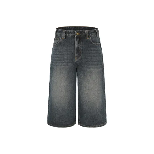 NSTNEW START Denim Shorts Unisex Dark Blue