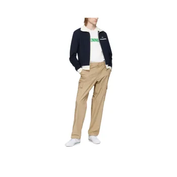 LACOSTE SS25 Regular Fit Lightweight Cotton Cargo Pants Men's Camel