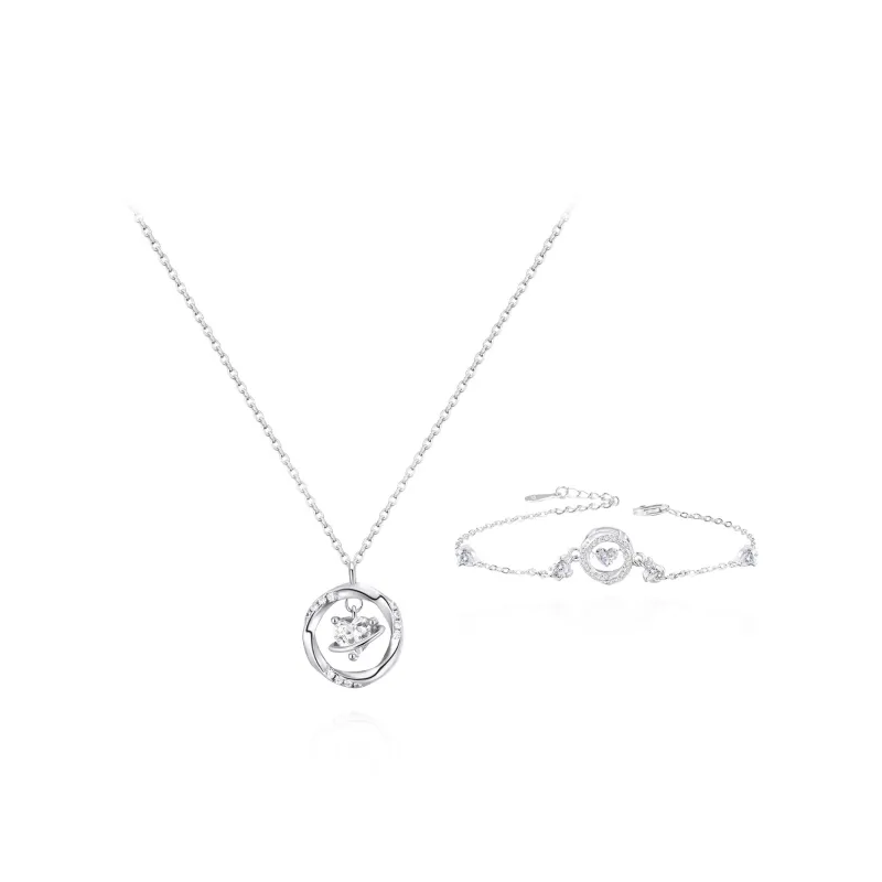NUSQ Sterling Silver With Zircon Necklaces Women's-0
