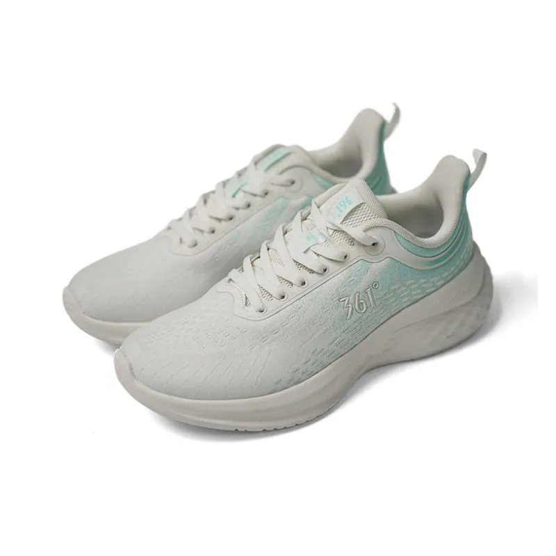361° Anti Slip Wear Resistant Low Top Casual Running Shoes Women's White Blue-2