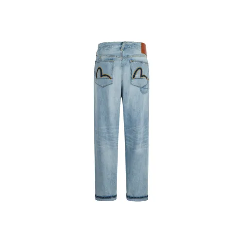 EVISU Seven pocket Washed Jeans