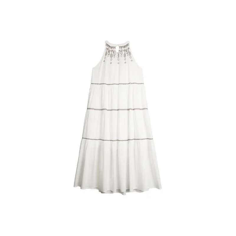 ELLE Sleeveless Dress Women's White-1