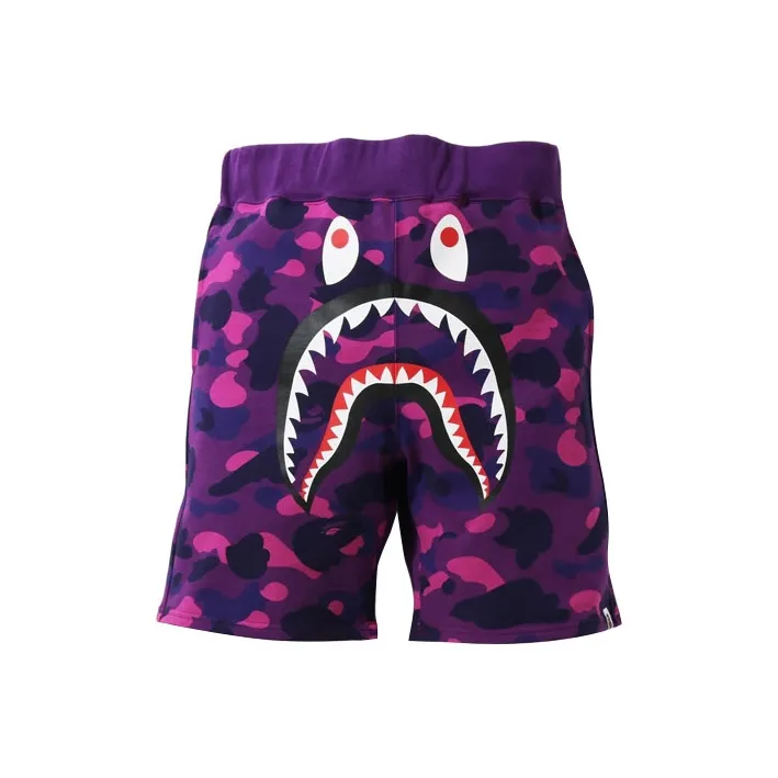 Bape Color Camo Wgm Print Shark Sweatshorts-2