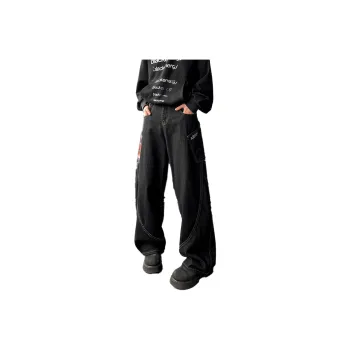 QOTRIOCK Jeans Men Black