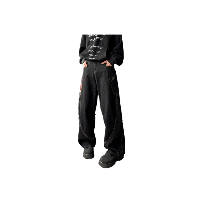 QOTRIOCK Jeans Men Black-0