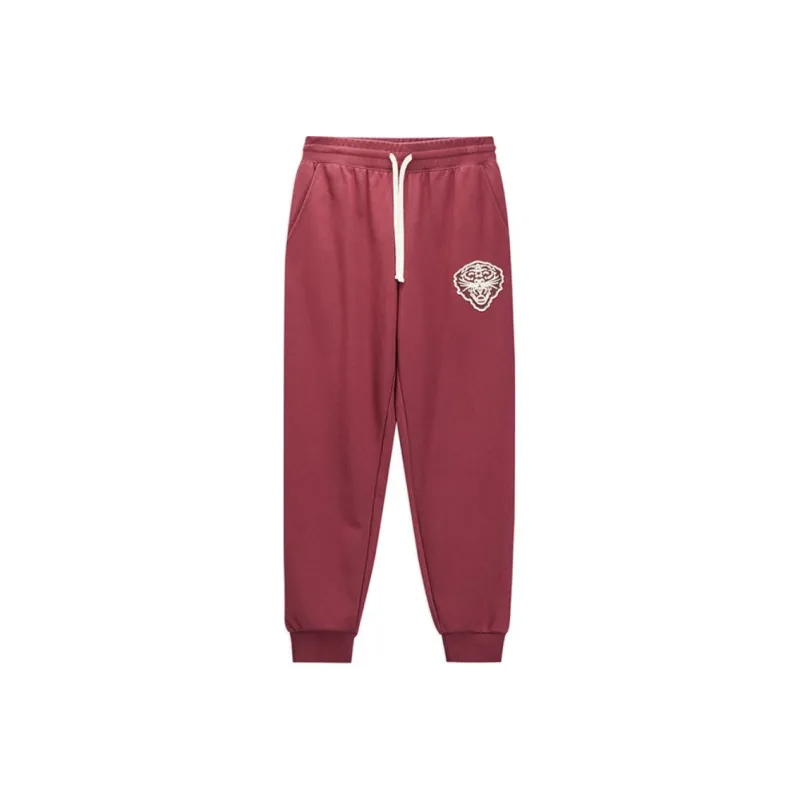 Ed Hardy FW24 Knitted Sweatpants Men's Deep Garnet Red-0