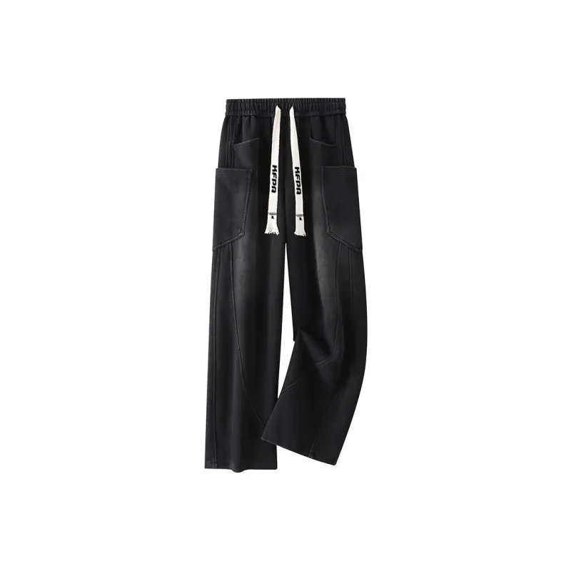 Kung Fu Panda Knitted Sports Pants Unisex Washed Black-0